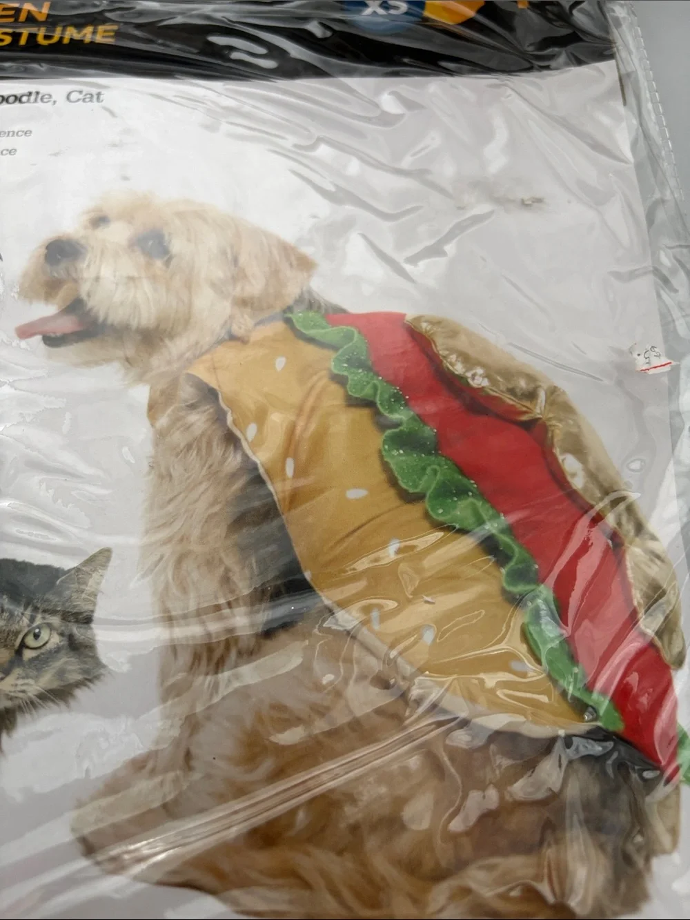 Vibrant Life Hotdog HalloweenCostume for small Pets 5-10 pounds in Red, Tan & G